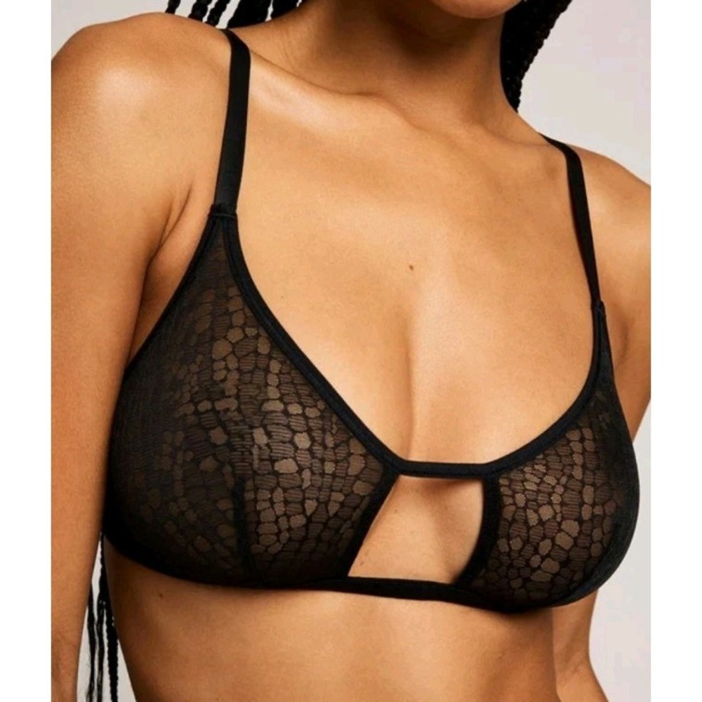 Negative Underwear Serpente Cut Out Bra Size 0 Black